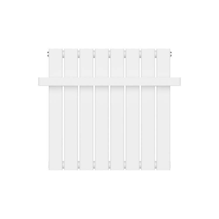 White Horizontal Single Panel Radiator with Heated Towel Bar 600 x 604mm - Mojave