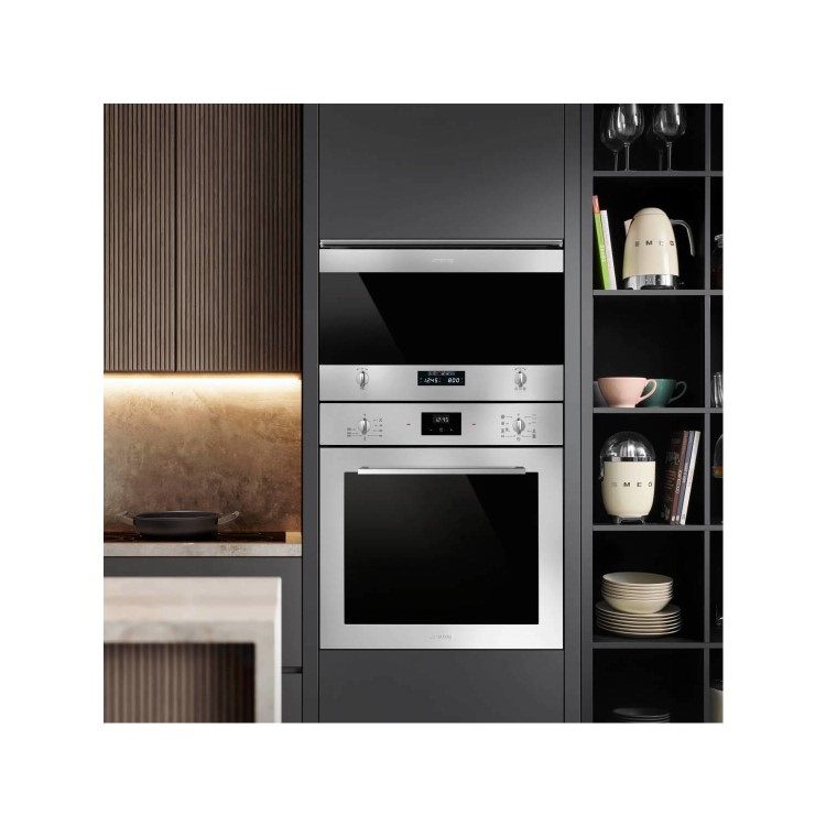 Smeg Cucina Built-In Microwave with Grill - Stainless Steel