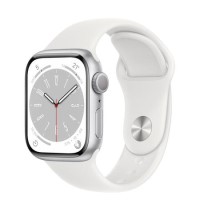 Apple Watch Series 8 GPS 45mm Silver Aluminium Case with White Sport Band - Regular