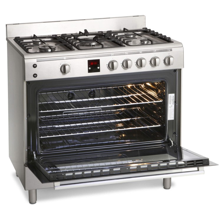 Montpellier MR90GOX 90cm Gas Single Oven Range Cooker Stainless Steel