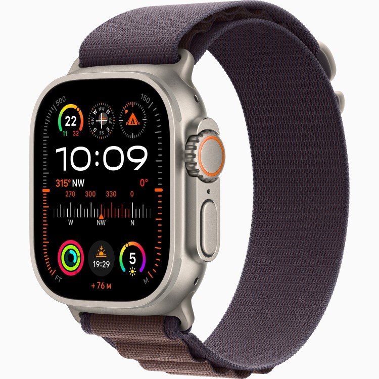 Apple Watch Ultra 2 GPS + Cellular 49mm Titanium Case with Indigo Alpine Loop - Small