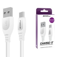 CHARGE-IT 1 Metre USB-A MicroUSB Cable - White