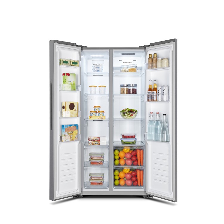 Fridgemaster 441 Litre Side-By-Side American Fridge Freezer - Silver