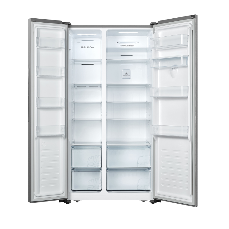 Fridgemaster 519 Litre Side-By-Side American Fridge Freezer - Silver