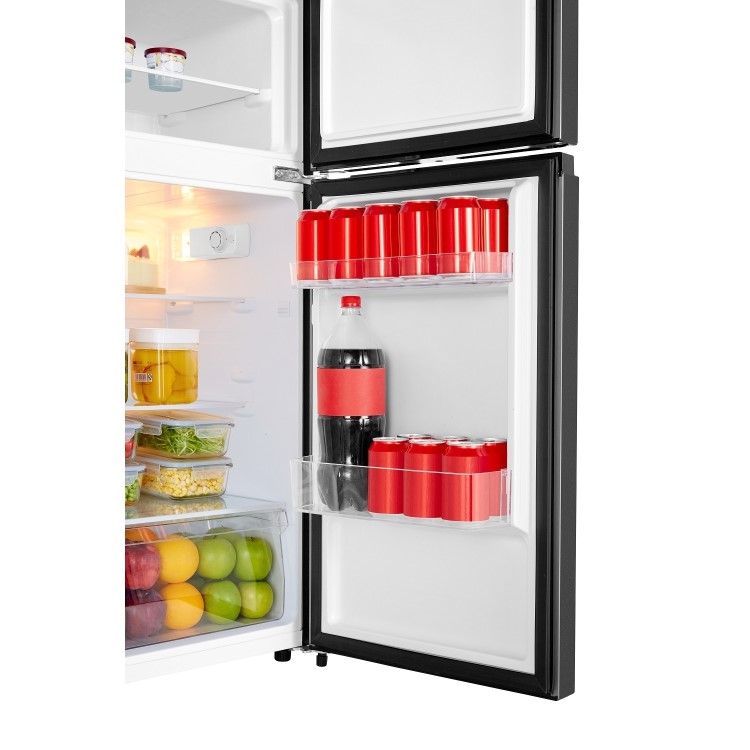 Fridgemaster 124 Litre 80/20 Top Mount Freestanding Fridge Freezer - Black