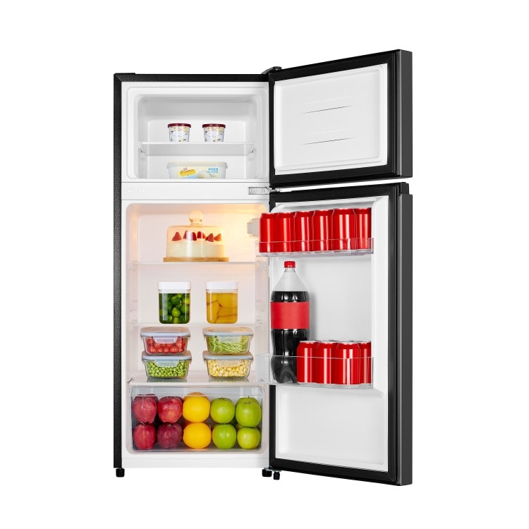 Fridgemaster 124 Litre 80/20 Top Mount Freestanding Fridge Freezer - Black