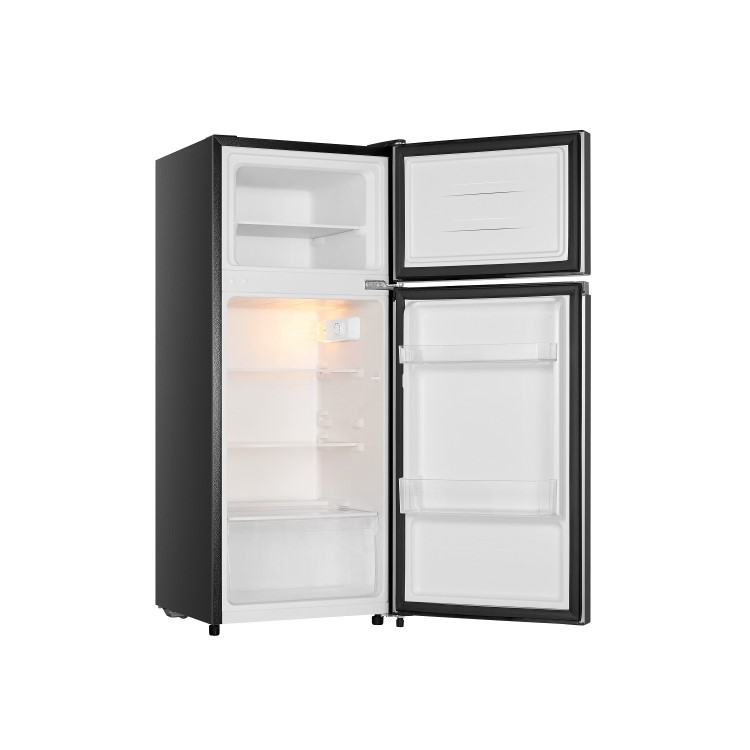 Fridgemaster 124 Litre 80/20 Top Mount Freestanding Fridge Freezer - Black