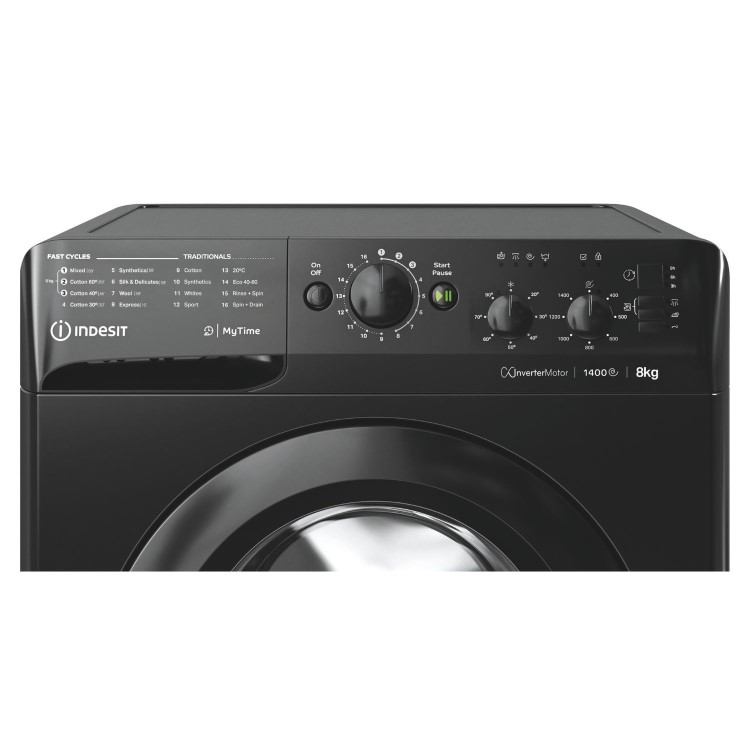 Indesit MyTime 8kg 1400rpm Washing Machine - Black