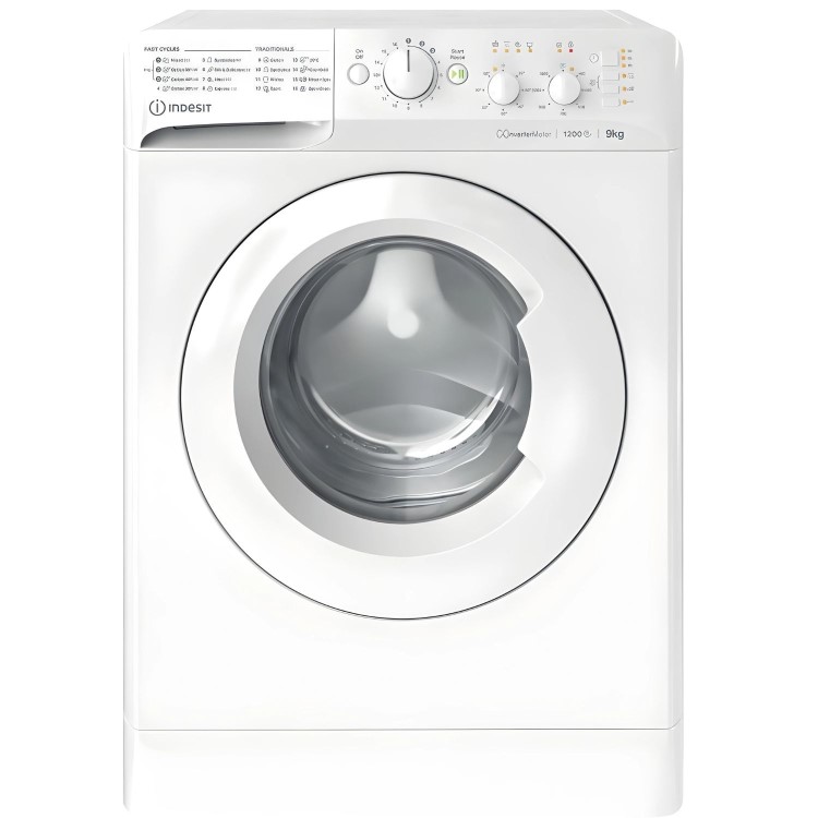 Refurbished Indesit MTWC91295WUKN Freestanding 9KG 1200 Spin Washing Machine White