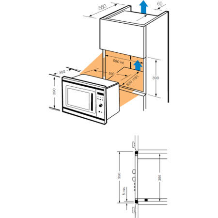 Fagor MWB-23AEGX 23 litre Built-in Microwave Oven With Grill