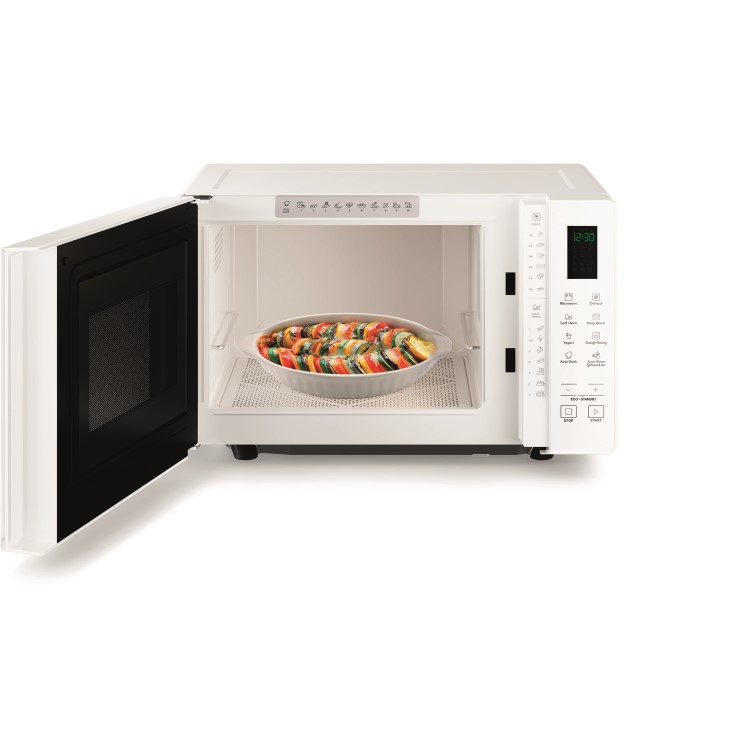 Hotpoint MWHF201W Xtraspace Flatbed 20L Microwave - White