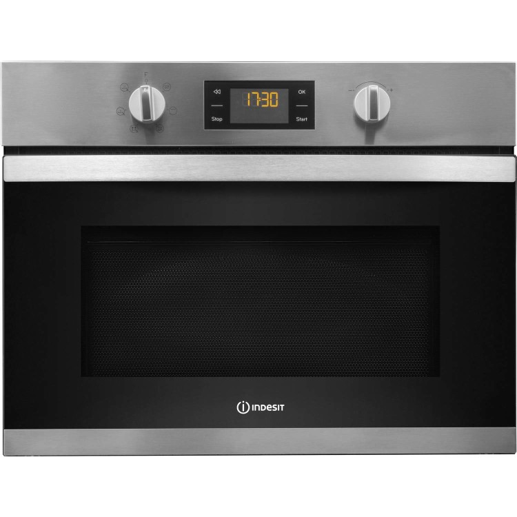 Refurbished Indesit MWI3443IX Built In 40L with Grill 900W Microwave Stainless Steel