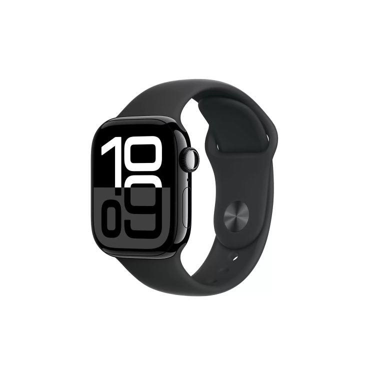 Apple Watch Series 10 GPS 42mm Jet Black Aluminium Case with Black Sport Band - S/M