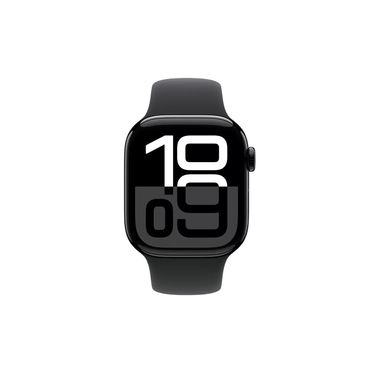 Apple Watch Series 10 GPS 42mm Jet Black Aluminium Case with Black Sport Band - S/M