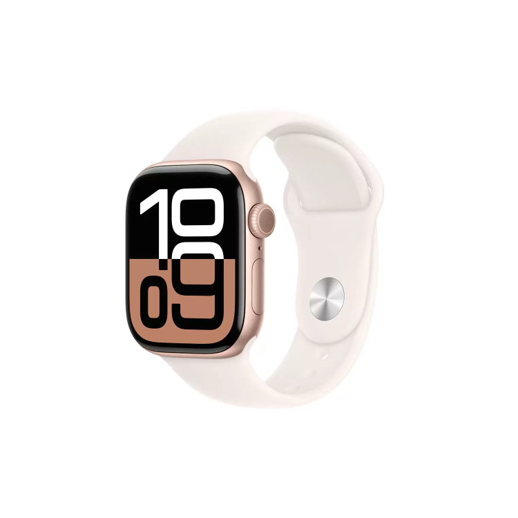 Apple Watch Series 10 GPS 42mm Rose Gold Aluminium Case with Light Blush Sport Band - S/M