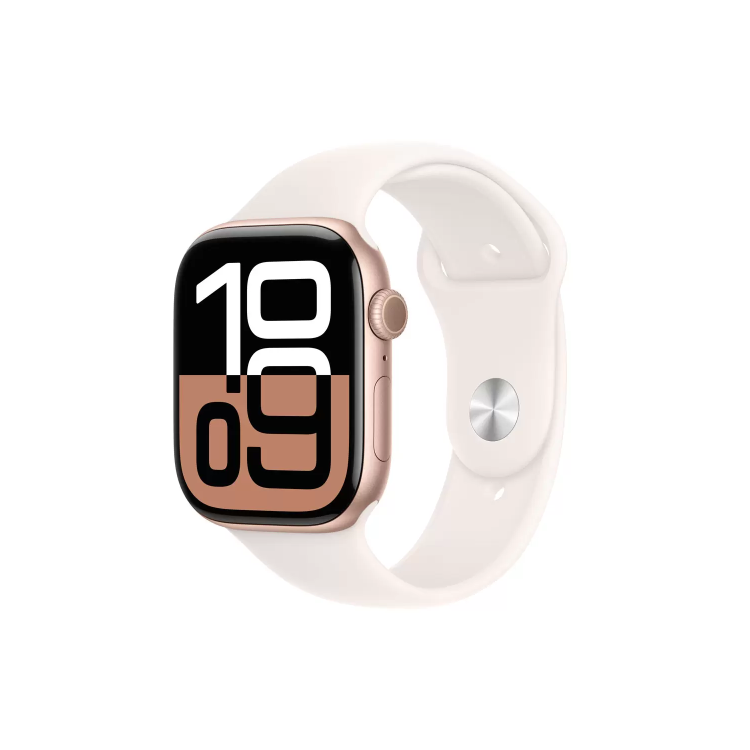 Apple Watch Series 10 GPS 46mm Rose Gold Aluminium Case with Light Blush Sport Band - M/L