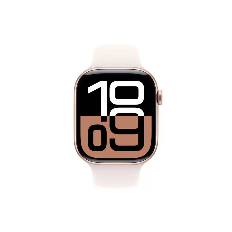 Apple Watch Series 10 GPS 46mm Rose Gold Aluminium Case with Light Blush Sport Band - M/L