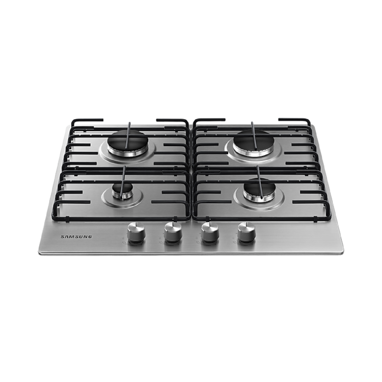 Samsung 4 Burner Gas Hob With Enamelled Pan Stands - Stainless Steel