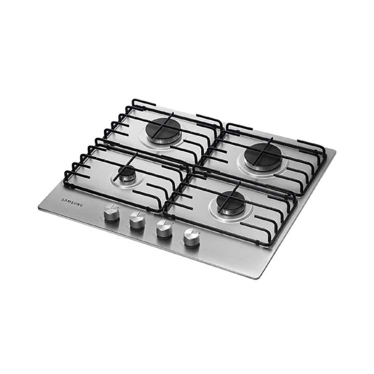 Samsung 4 Burner Gas Hob With Enamelled Pan Stands - Stainless Steel