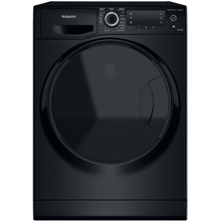 Refurbished Hotpoint NDD8636BDAUK Freestanding 8/6KG 1400 Spin Washer Dryer Black