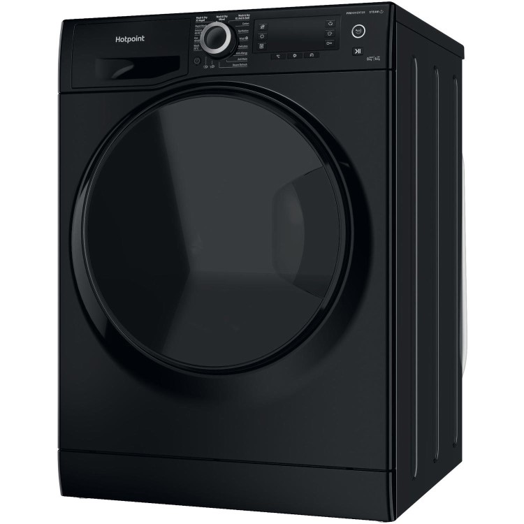 Refurbished Hotpoint NDD8636BDAUK Freestanding 8/6KG 1400 Spin Washer Dryer Black