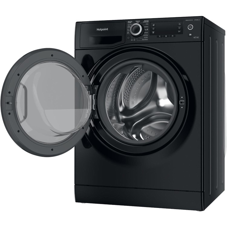 Refurbished Hotpoint NDD8636BDAUK Freestanding 8/6KG 1400 Spin Washer Dryer Black