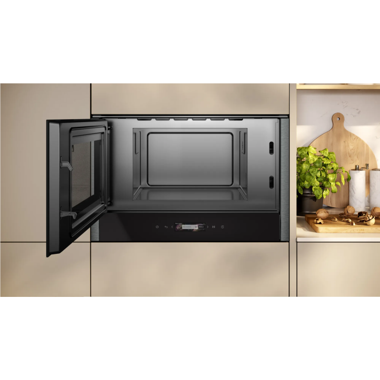 Neff N70 Built-In Microwave with Left Hand Hinged Door - Graphite Grey