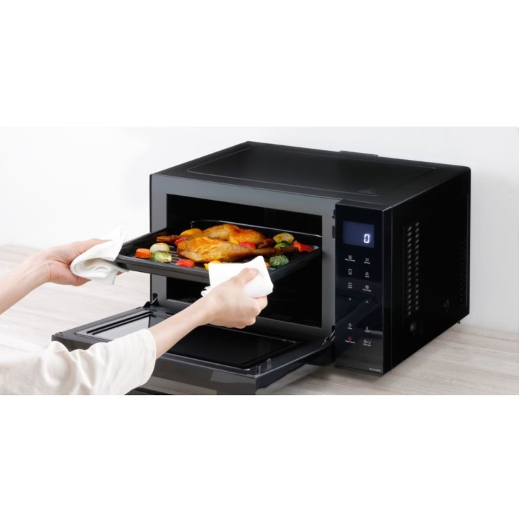 Panasonic 23L Freestanding Combination Flatbed Microwave - Black