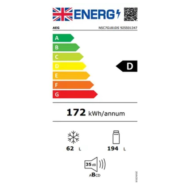 AEG 7000 Series 256 Litre 70/30 Integrated Fridge Freezer