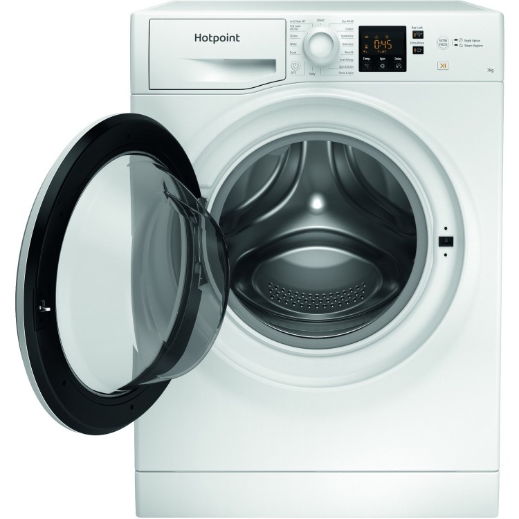 Refurbished Hotpoint NSWM743UWUKN Freestanding 7KG 1400 Spin Washing Machine White