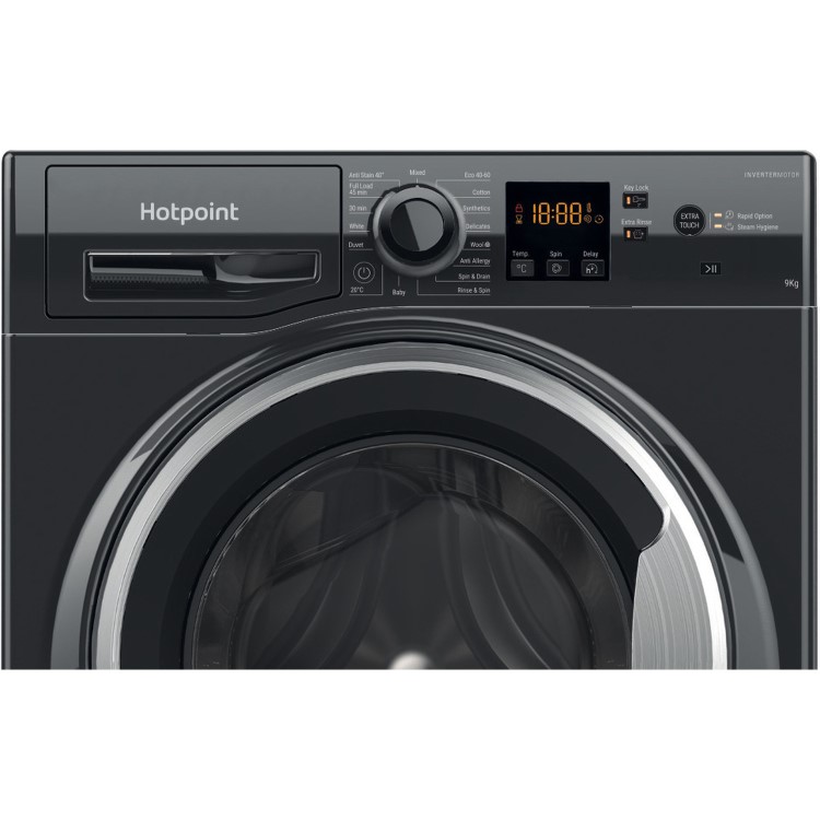 Hotpoint Anti-Stain 9kg 1400rpm Washing Machine – Black