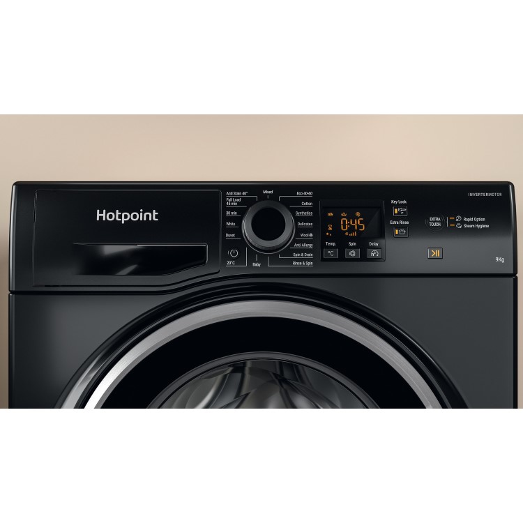 Hotpoint Anti-Stain 9kg 1400rpm Washing Machine – Black