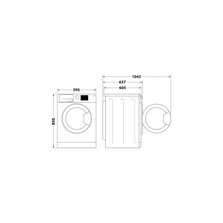 Refurbished Hotpoint NSWM945CWUKN Freestanding 9KG 1400 Spin Washing Machine White