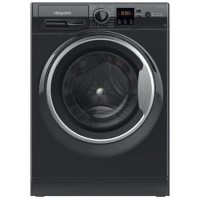 Refurbished Hotpoint AntiStain NSWM946BSUK Freestanding 9KG 1400 Spin Washing Machine Black