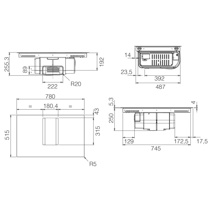 Elica NikolaTesla Alpha 78cm Venting Induction Hob