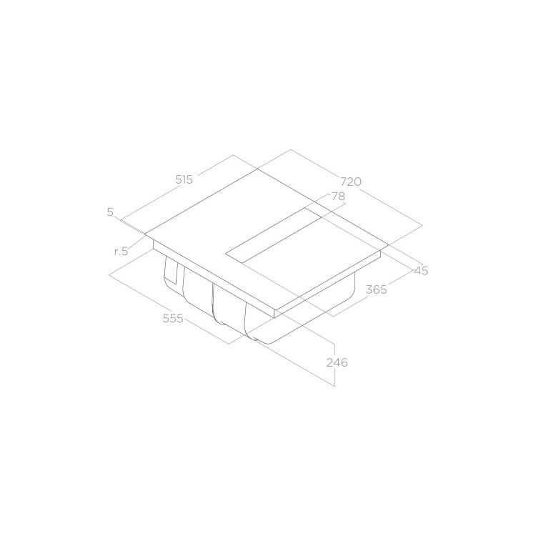 Elica NikolaTesla Fit 72cm Venting Induction Hob with Built-In Extraction