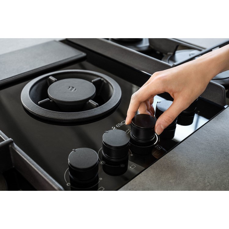 Elica NikolaTesla Flame 88cm Gas Venting Hob Recirculation Only - Black