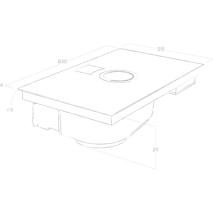 Refurbished Elica NikolaTesla Switch NT-SWITCH-BLK-DO 83cm Induction Venting Hob Duct Out Only