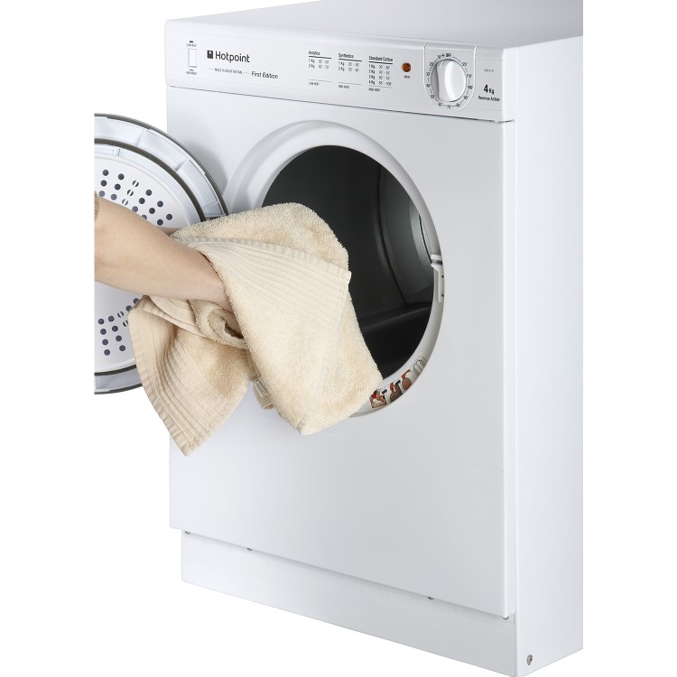 Refurbished Hotpoint NV4D01P First Edition' Freestanding Front Vented 4KG Tumble Dryer White