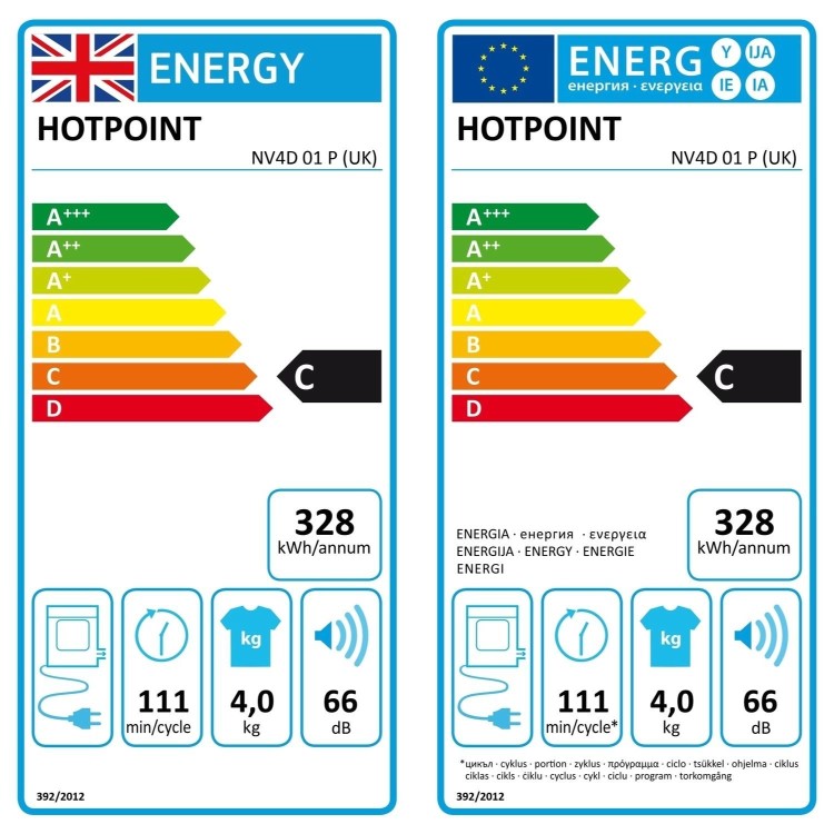 Hotpoint 4kg Compact Vented Tumble Dryer - White