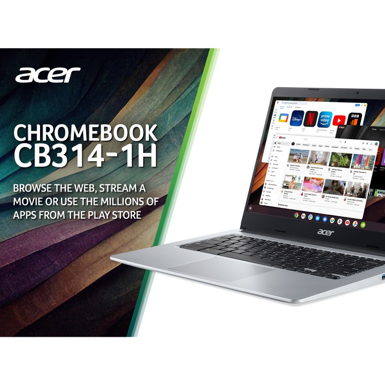 Acer 314 CB314-1H Intel Celeron N4500 4GB RAM 128GB SSD 14 Inch Chromebook