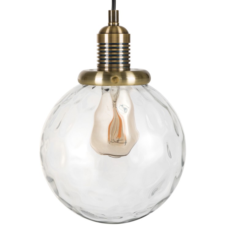 Clear Glass Pendant Ceiling Light with Dimpled Effect - Salerno