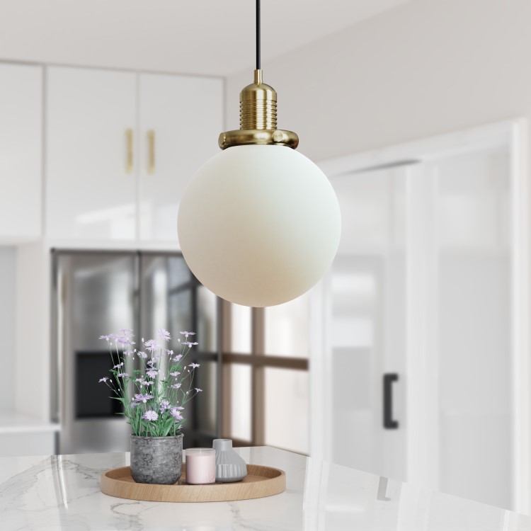 Opal Smooth Glass Ceiling Pendant Light - Salerno