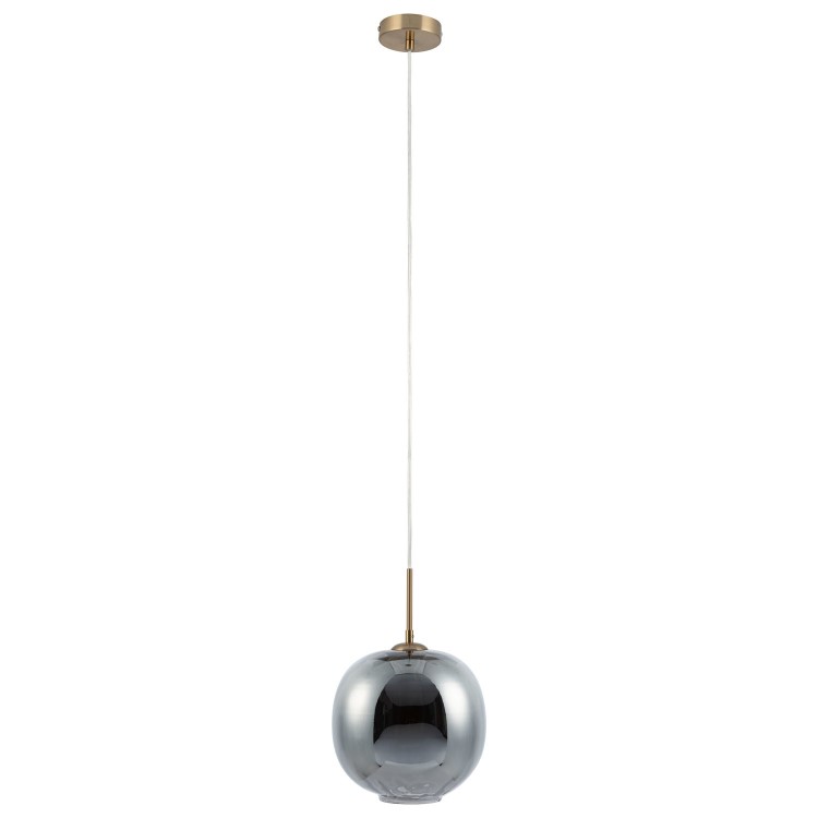 Dark Grey Dimpled Smoked Glass Ceiling Pendant Light - Avellino