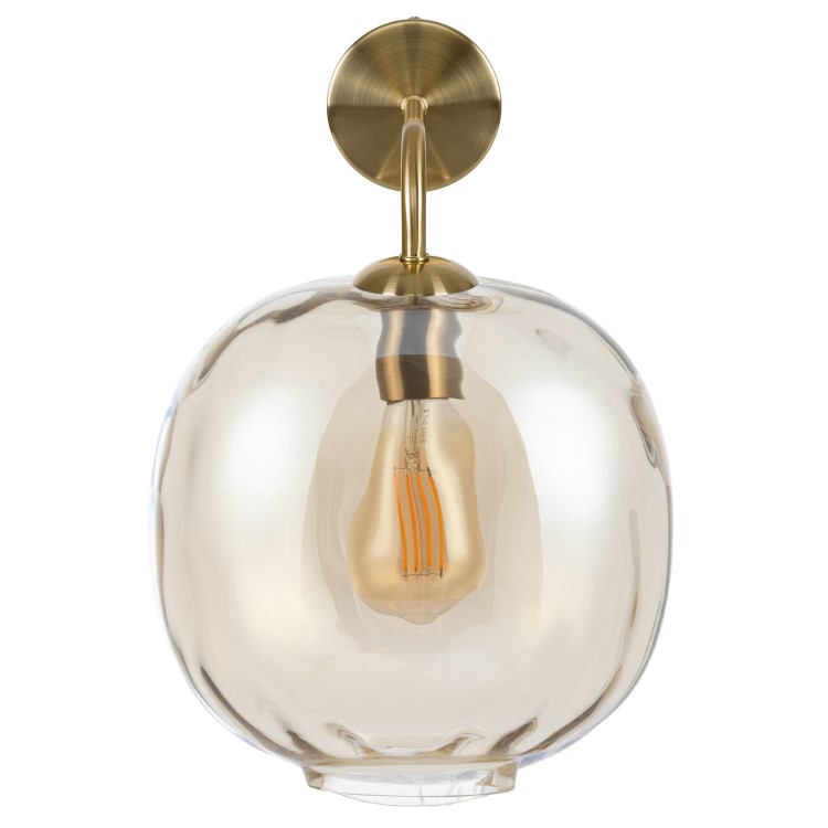 Dimpled Glass Wall Light with Gold Finish - Avellino