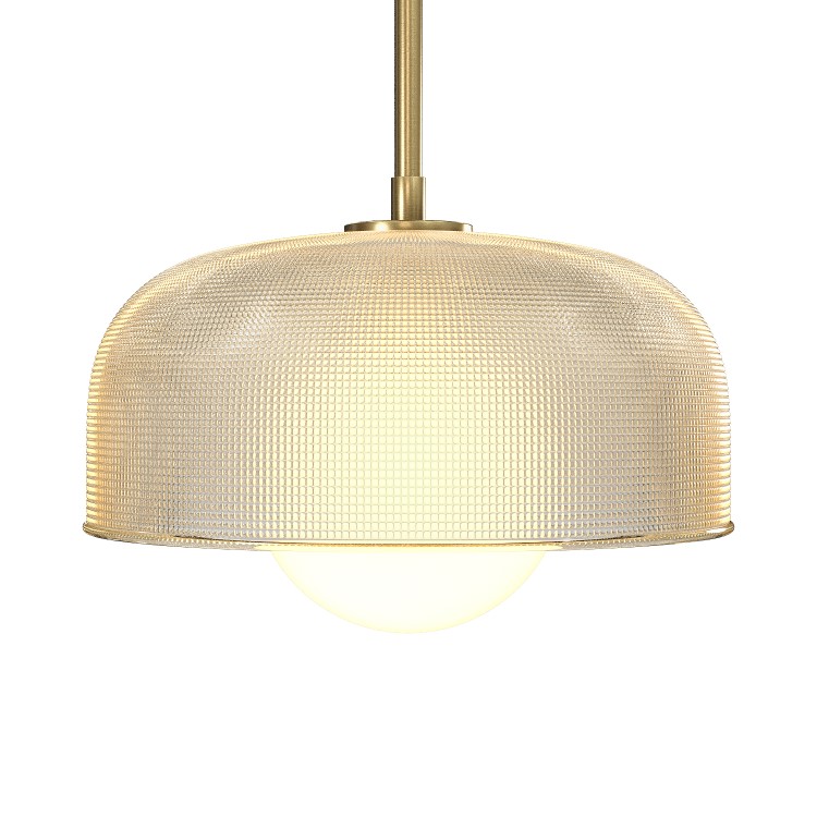 Gold Glass Dome Pendant Ceiling Light - Tivoli