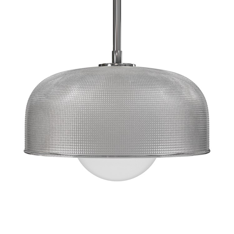 Chrome Glass Dome Pendant Ceiling Light - Tivoli