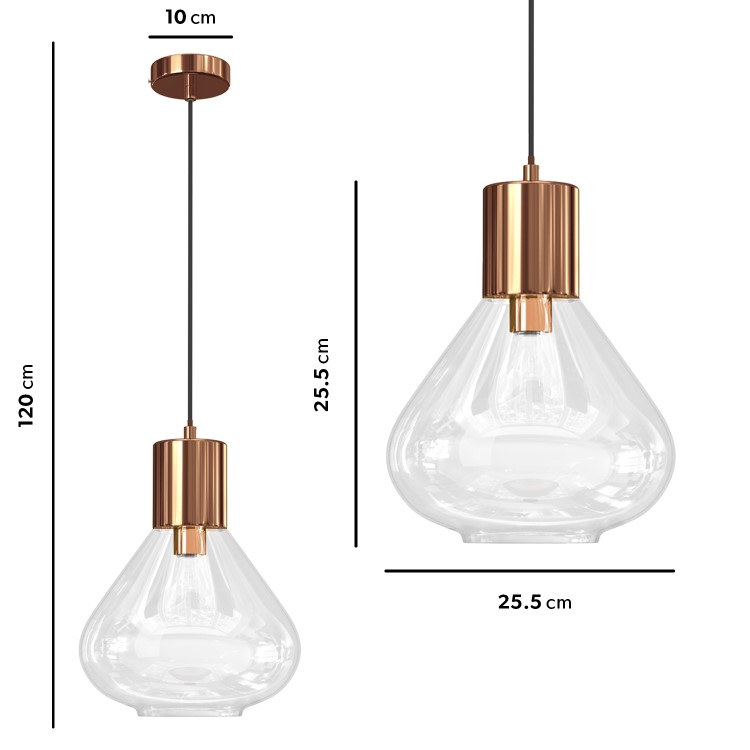 Clear Glass Teardrop Pendant Light-Sorrento 