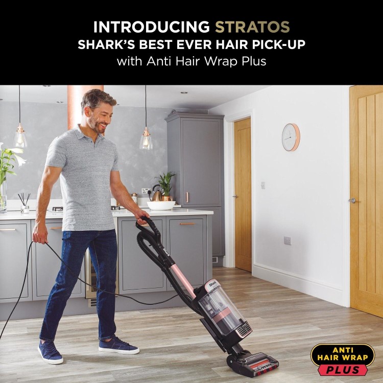 Shark Stratos Pet Pro Anti Hair Wrap Plus Upright Vacuum Cleaner - Rose Gold