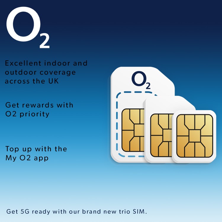 O2 Pay As You Go Sim Card Trio